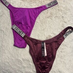 Victoria's Secret Purple and Burgundy Thong Duo
